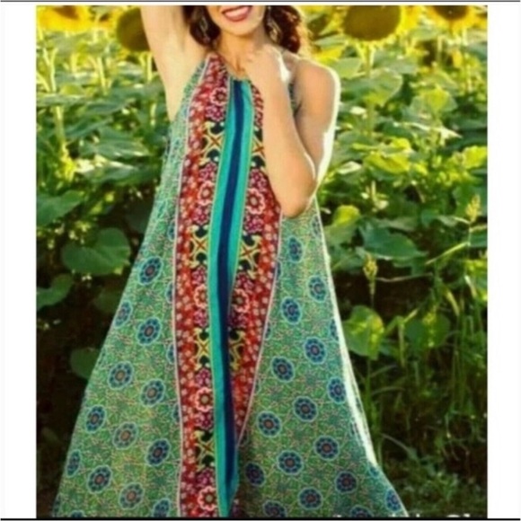 Anthropologie Dresses & Skirts - Anthropologie Ella Halter Tunic Dress Floral Multicolor size M/L